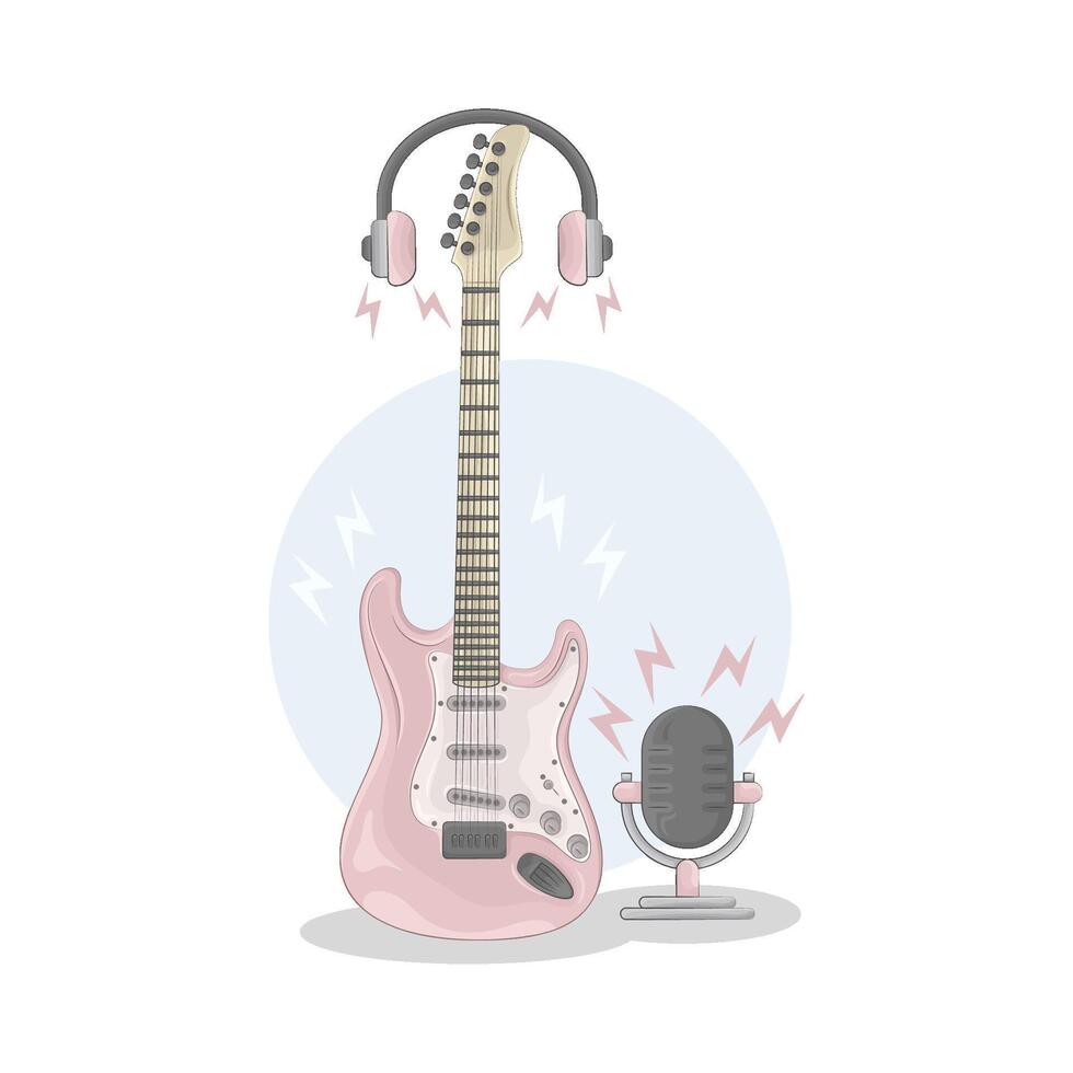 Illustration of electric guitar vector