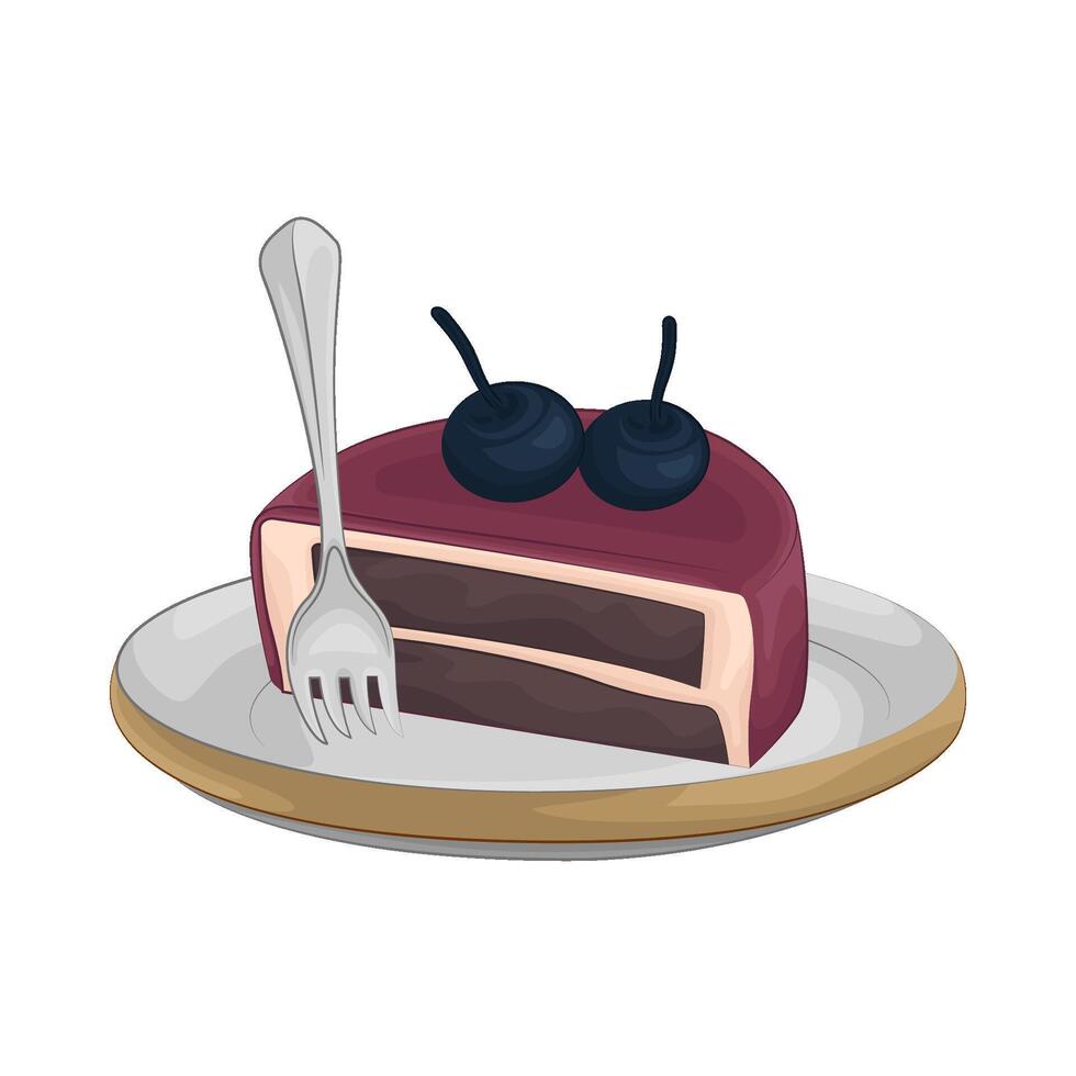 Illustration of half cake vector