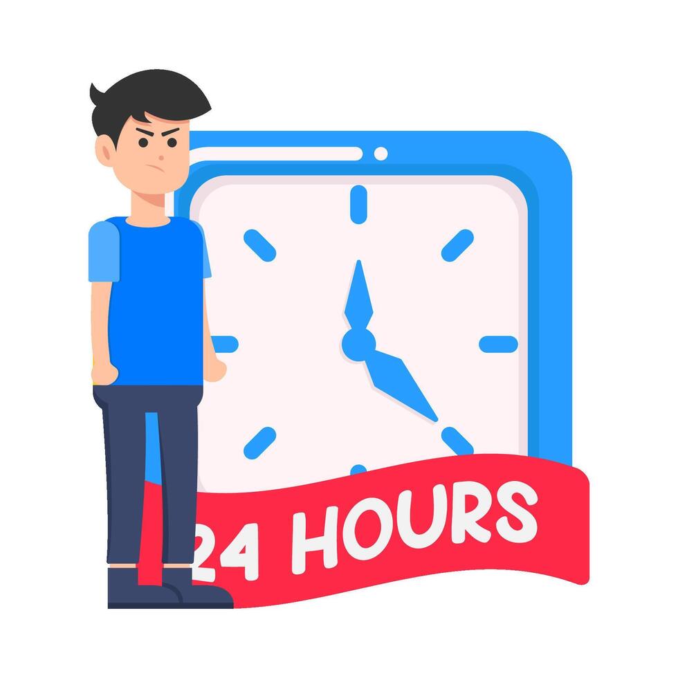 ilustración de personas con reloj vector