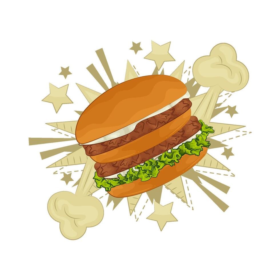 ilustración de hamburguesa vector