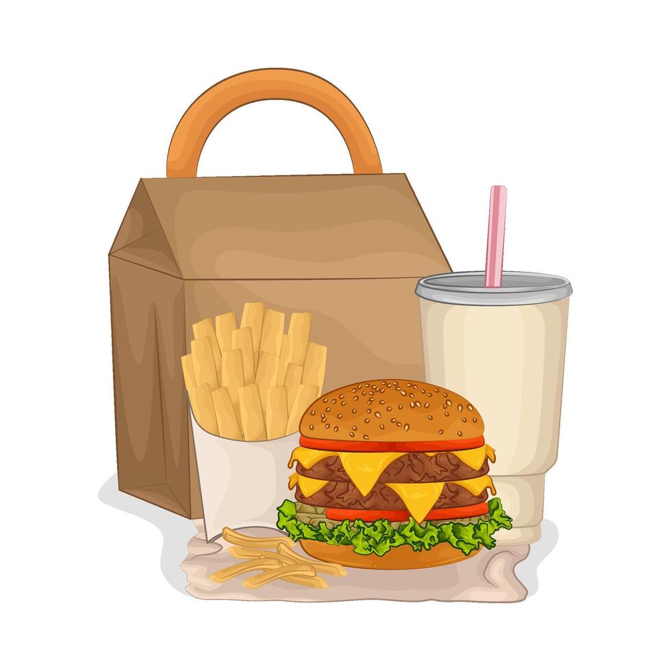 ilustración de rápido comida vector