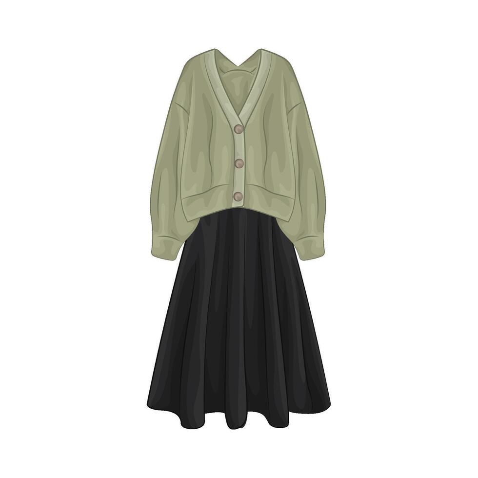 Illustration of  knitted cardigan vector