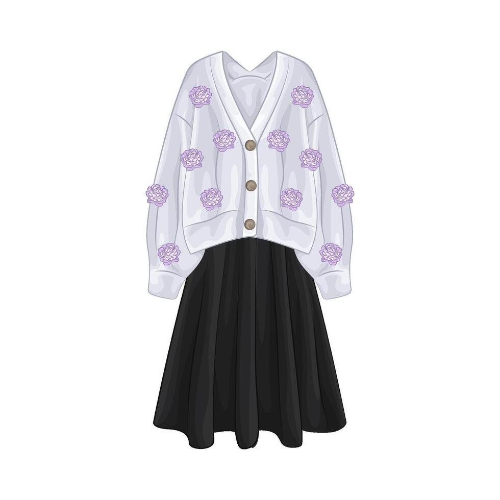 Illustration of  knitted cardigan vector