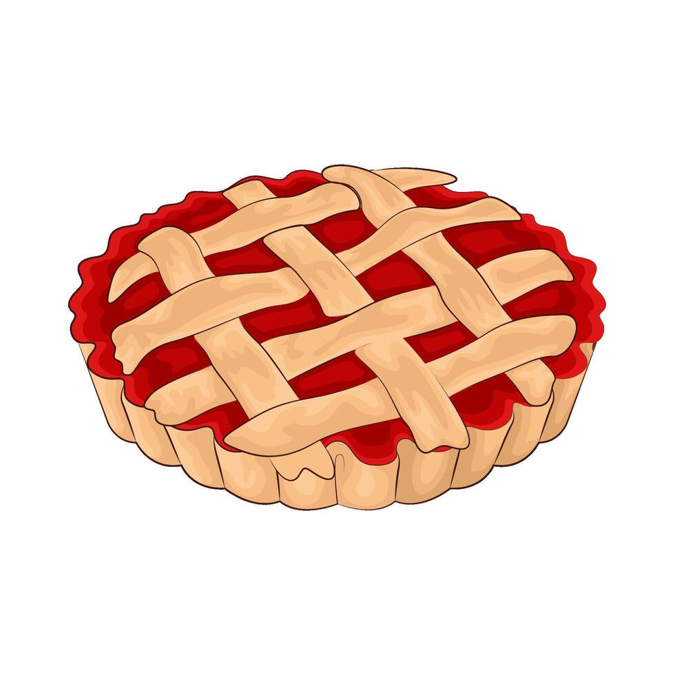 ilustración de fresa tarta vector