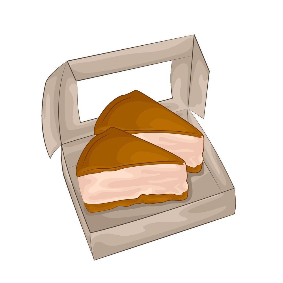 ilustración de tarta de queso rebanadas vector