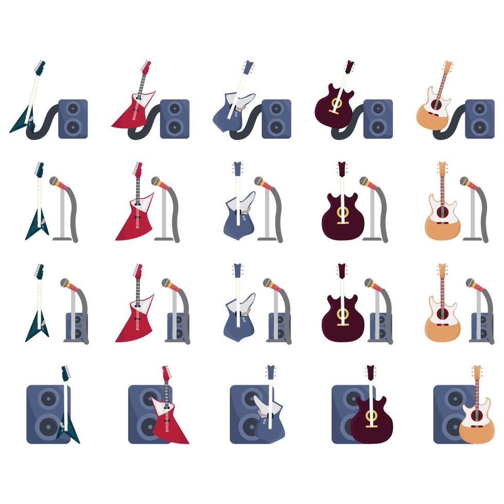 ilustración de guitarra paquete vector