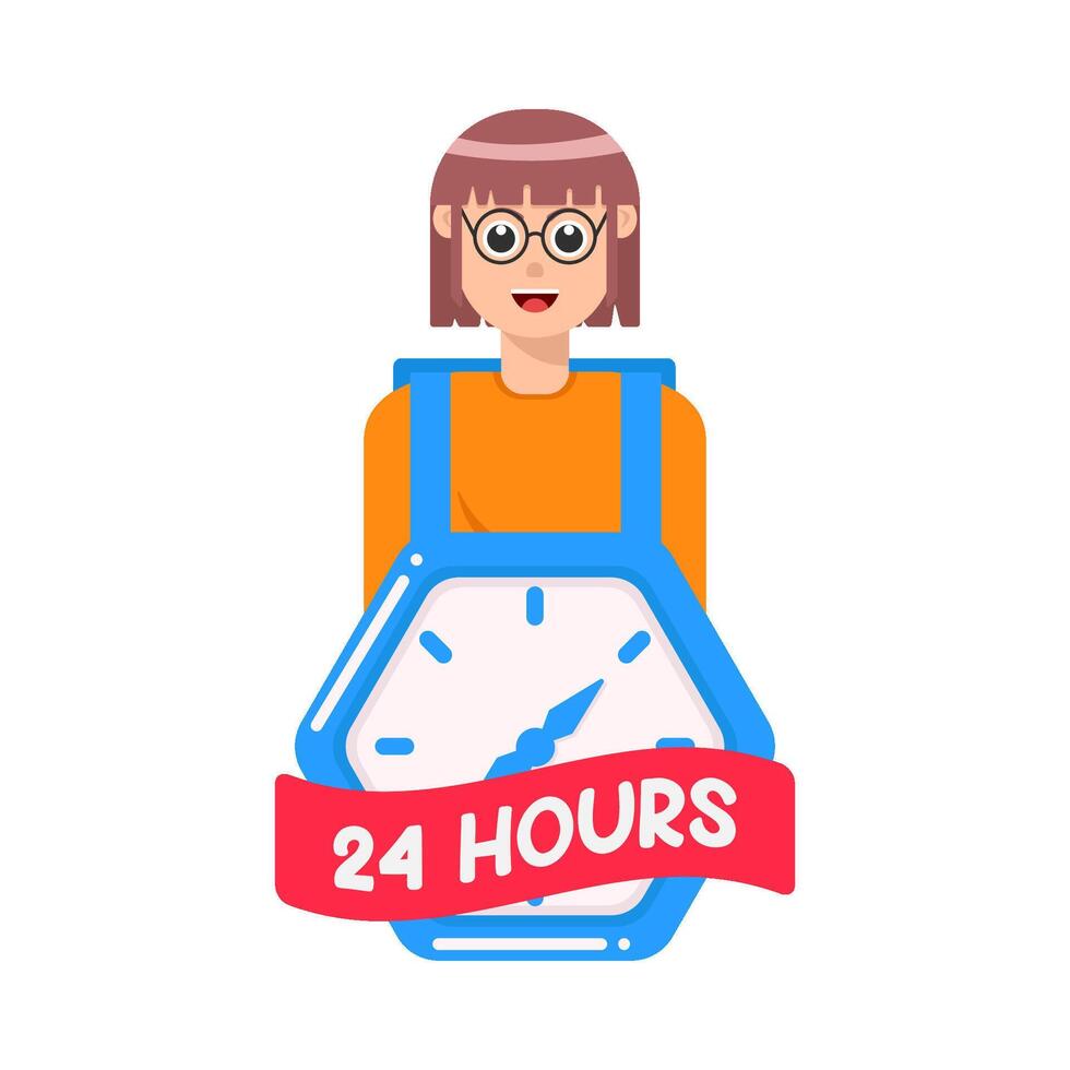 ilustración de personas con reloj vector