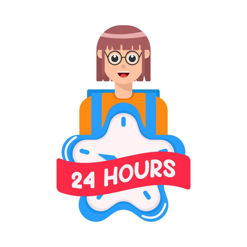 Illustration of people with clock vector