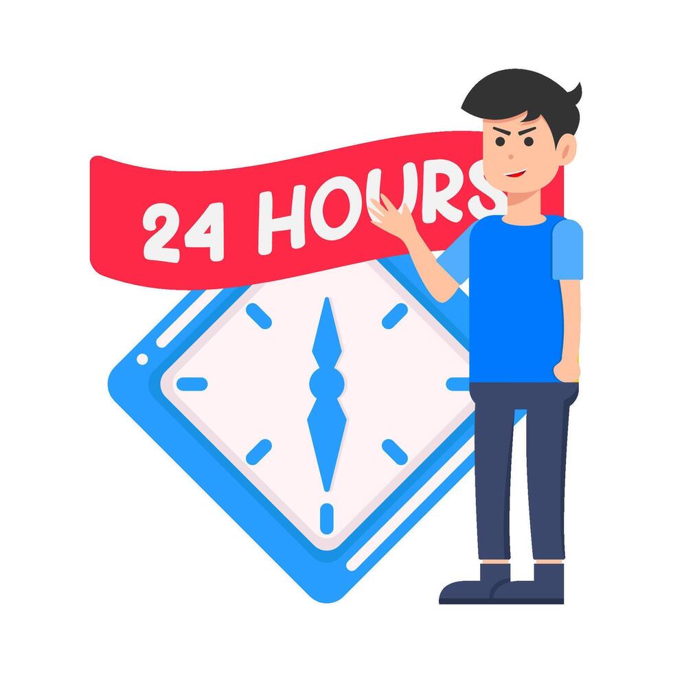 Illustration of people with clock vector