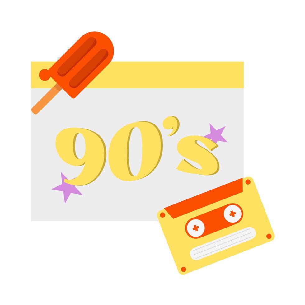 Illustration of 90's vibes vector