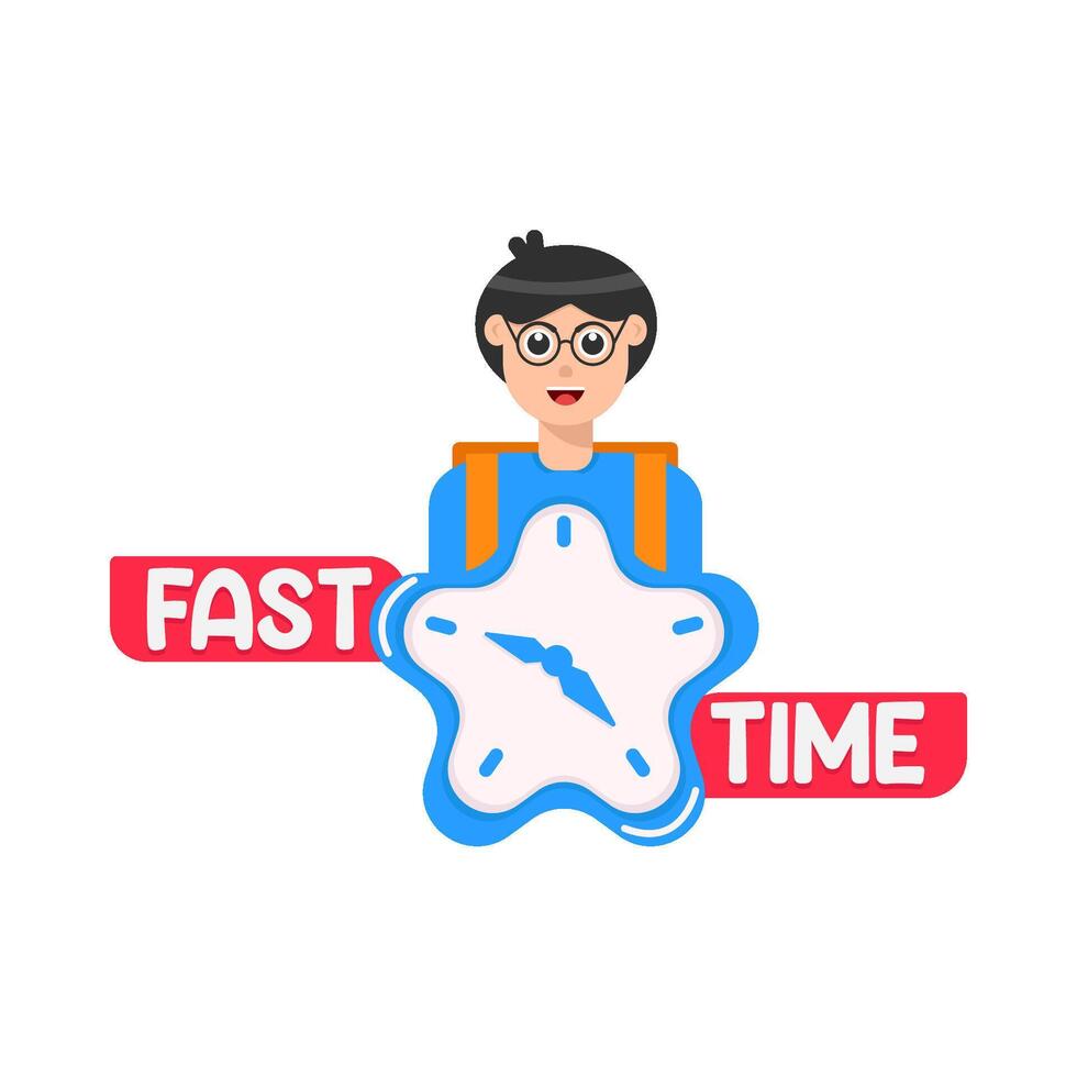 Illustration of people with clock vector