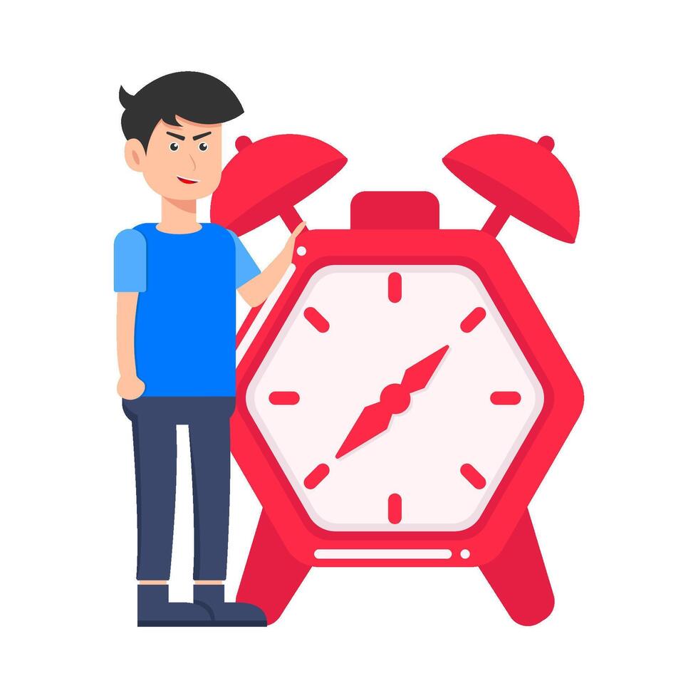 Illustration of people with clock vector