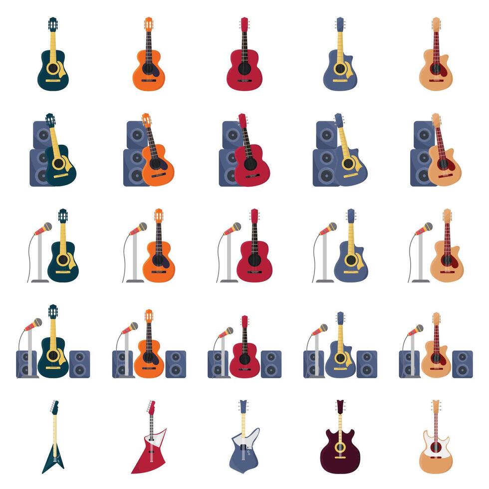 ilustración de guitarra paquete vector