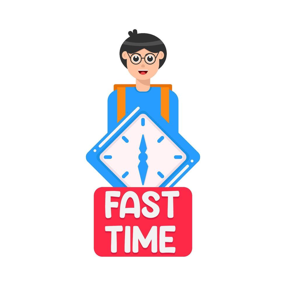 Illustration of people with clock vector