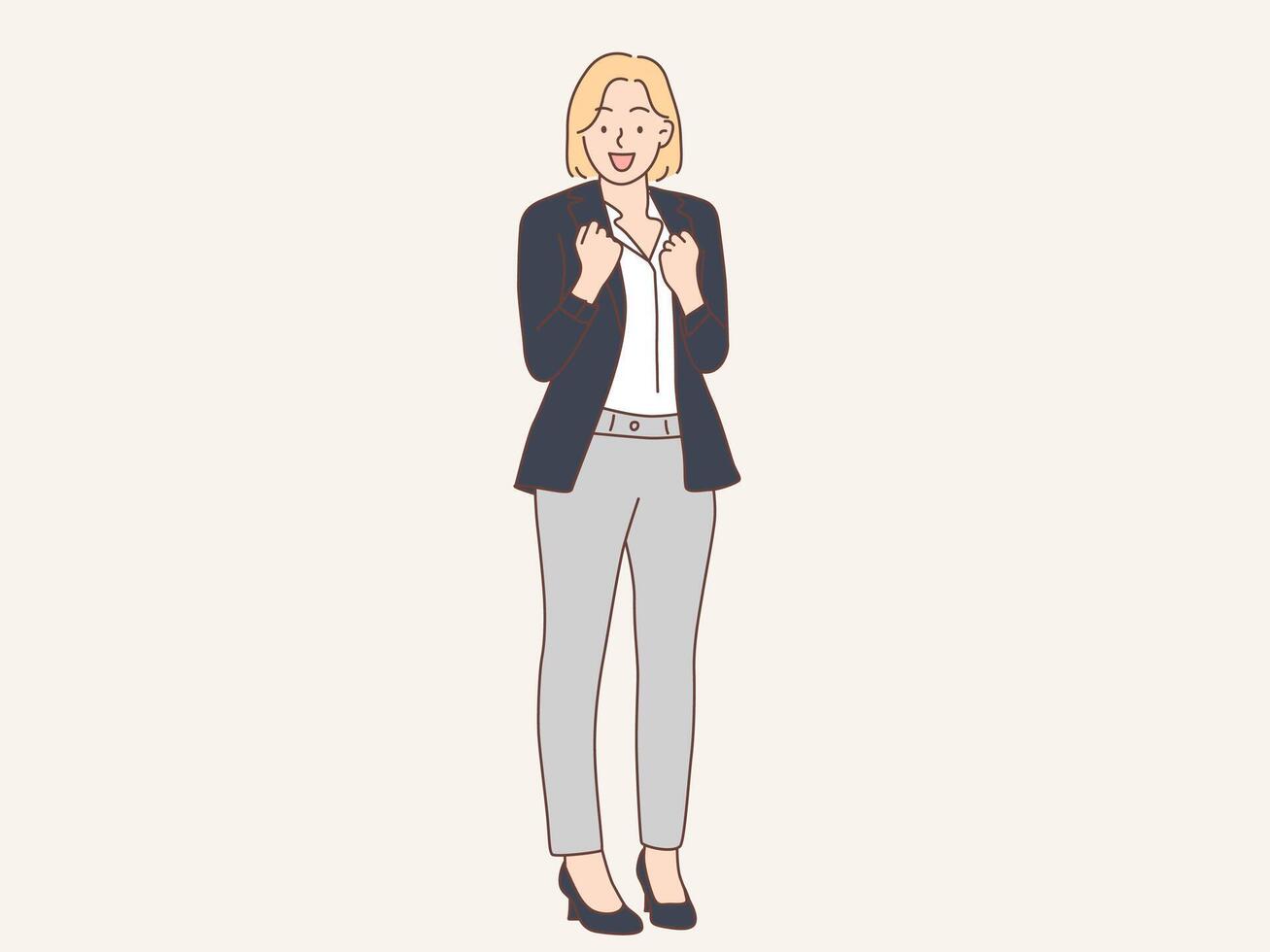 business woman with success gesture vector illustration