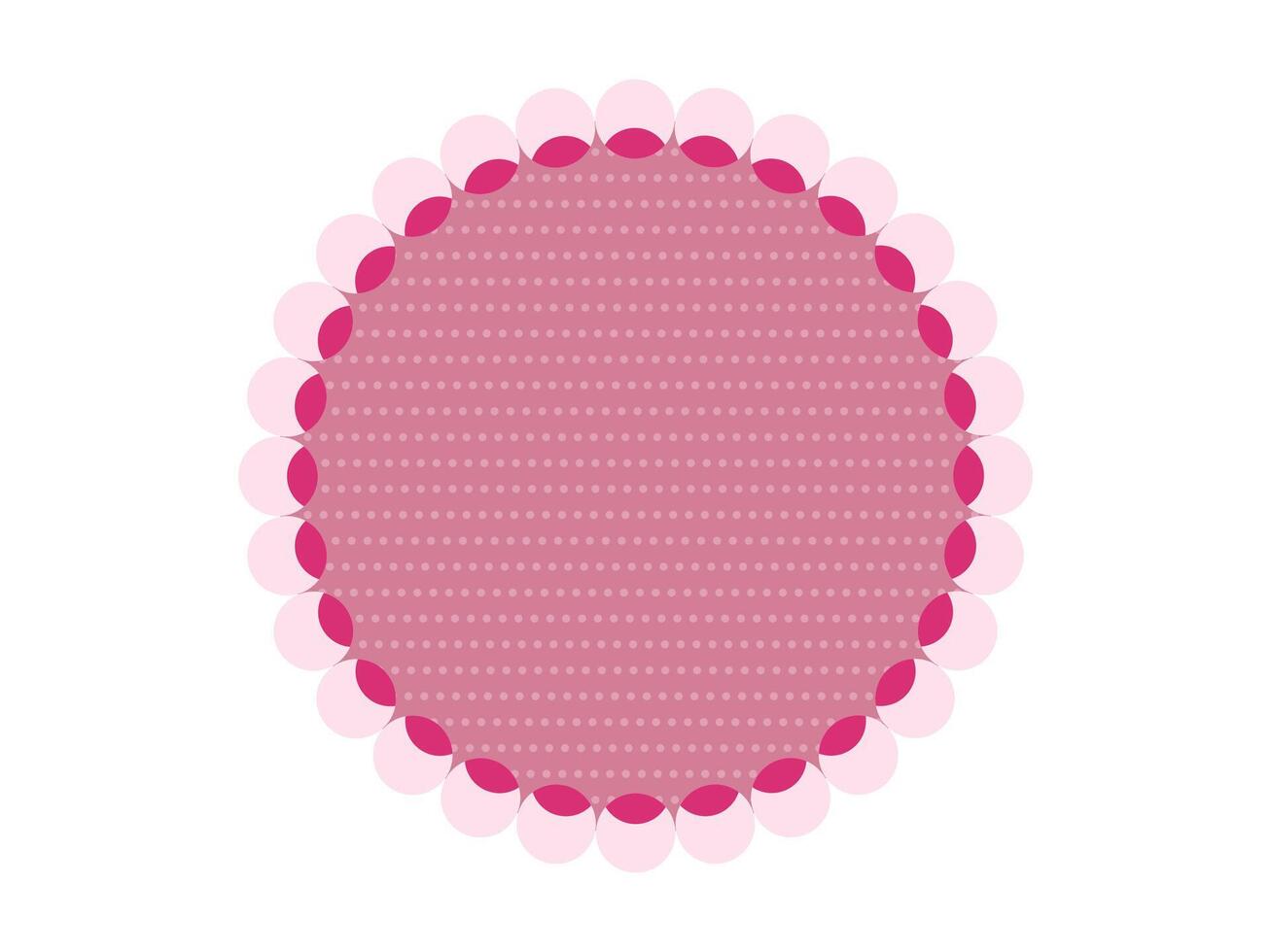 pink round frame with decorative pattern over white background vector