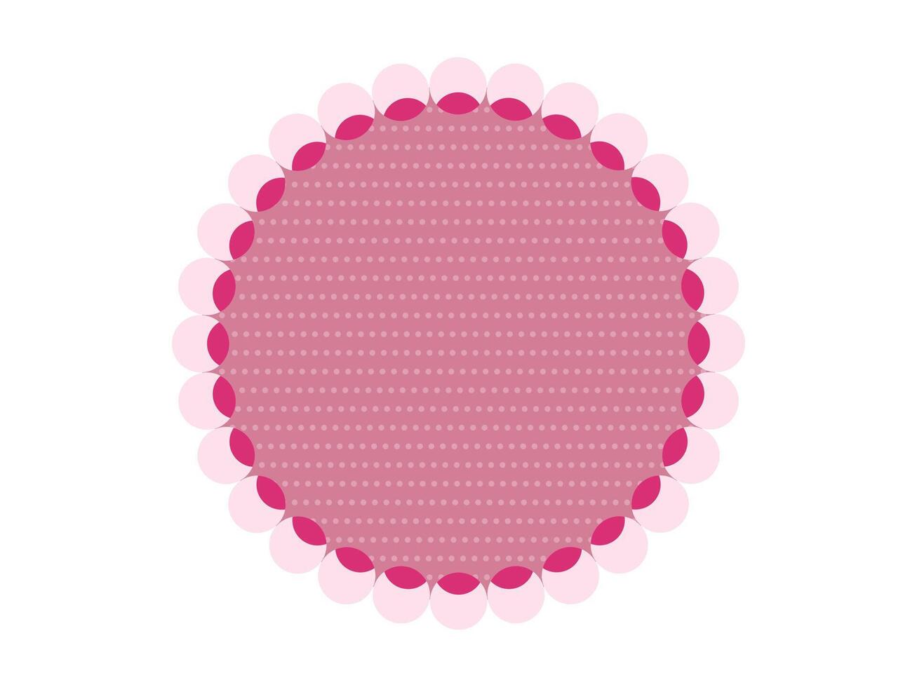 pink round frame with decorative pattern over white background vector