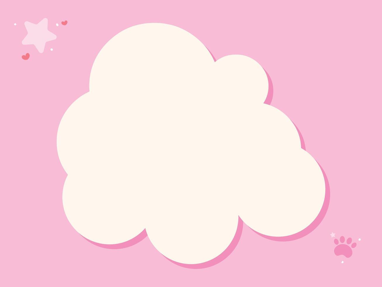 Cute minimal cloud shape bubble on pink background vector