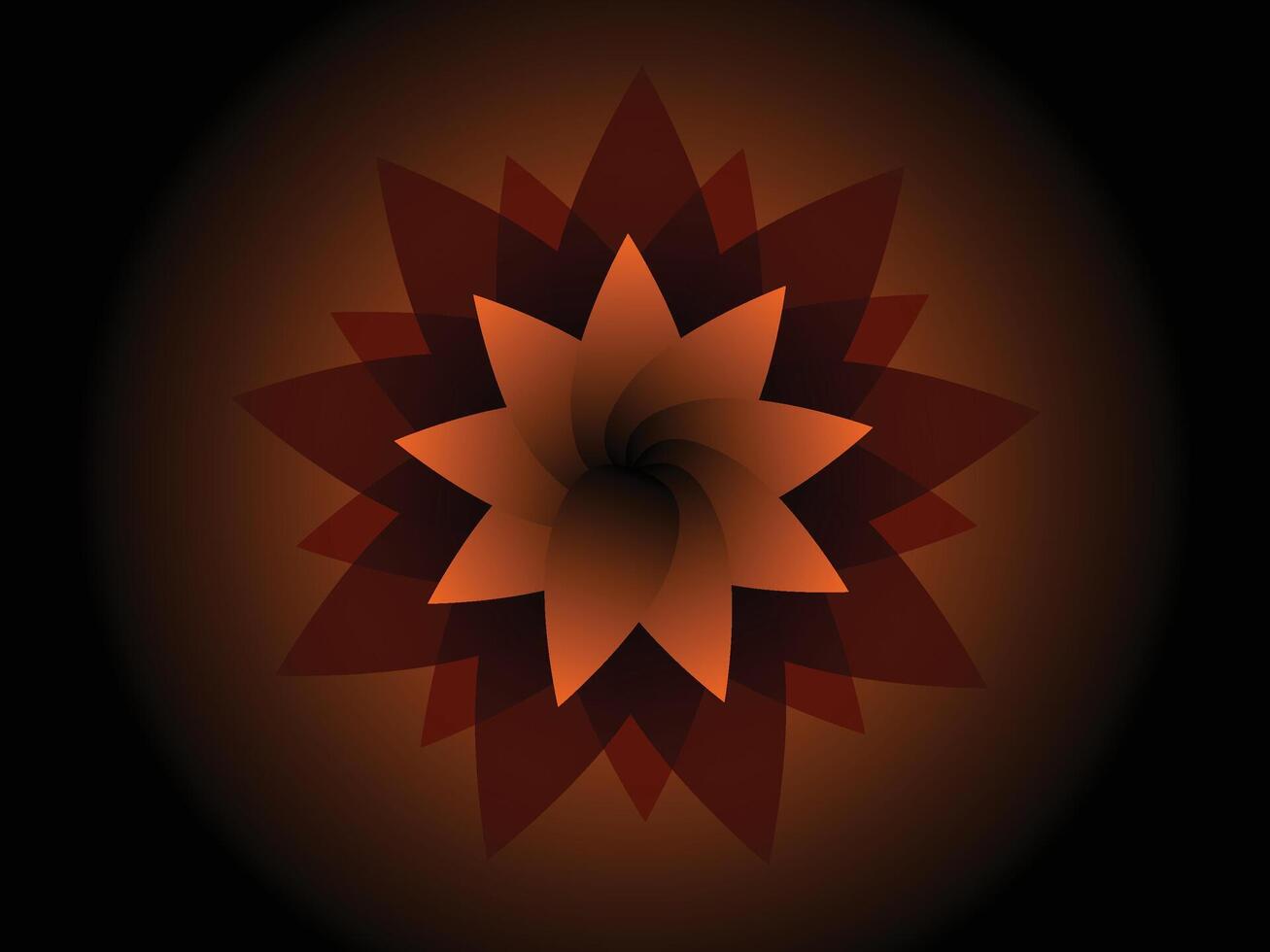 Abstract dark geometric flower vector illustration