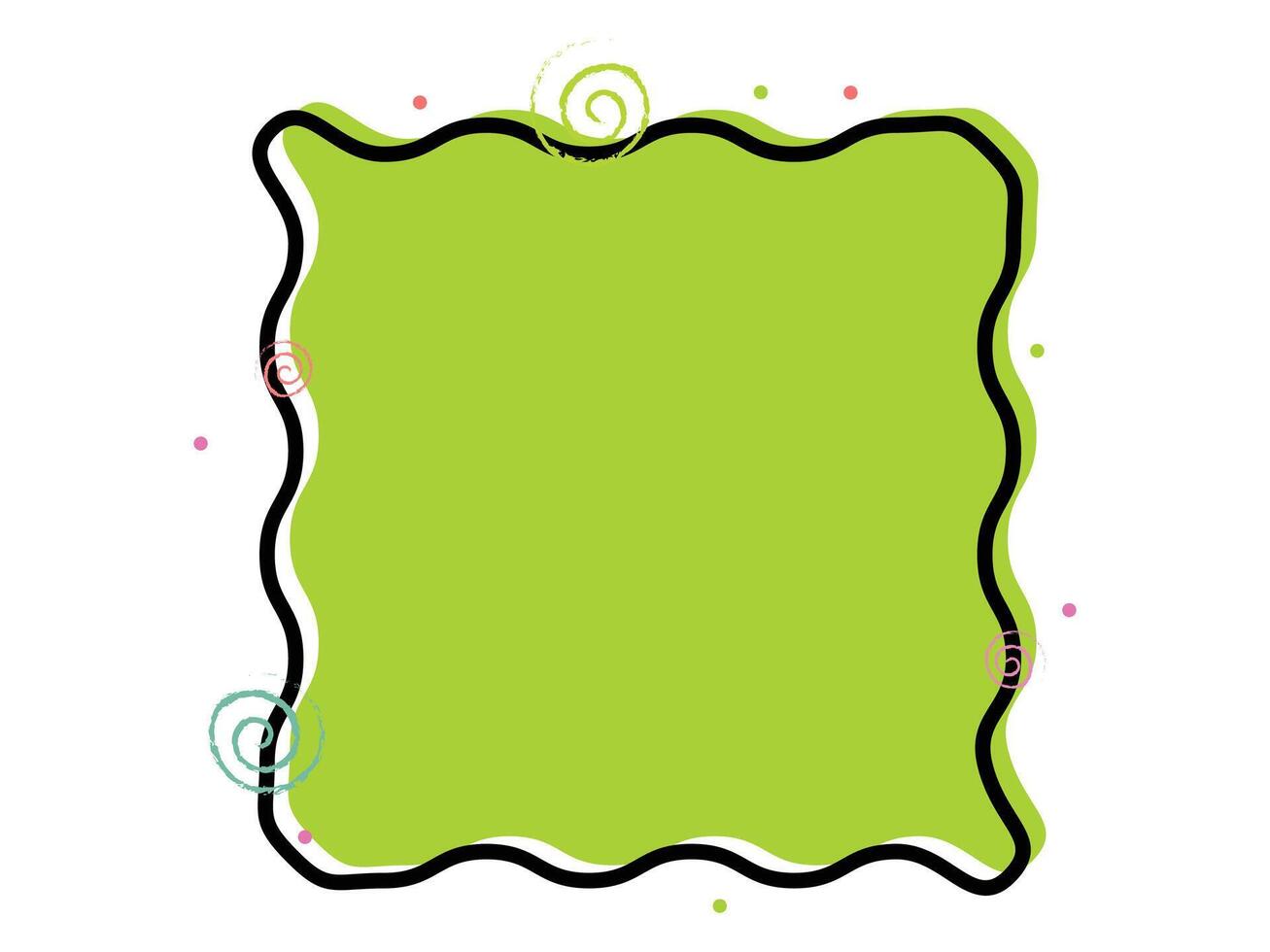 abstract green hand-drawn frame shape vector