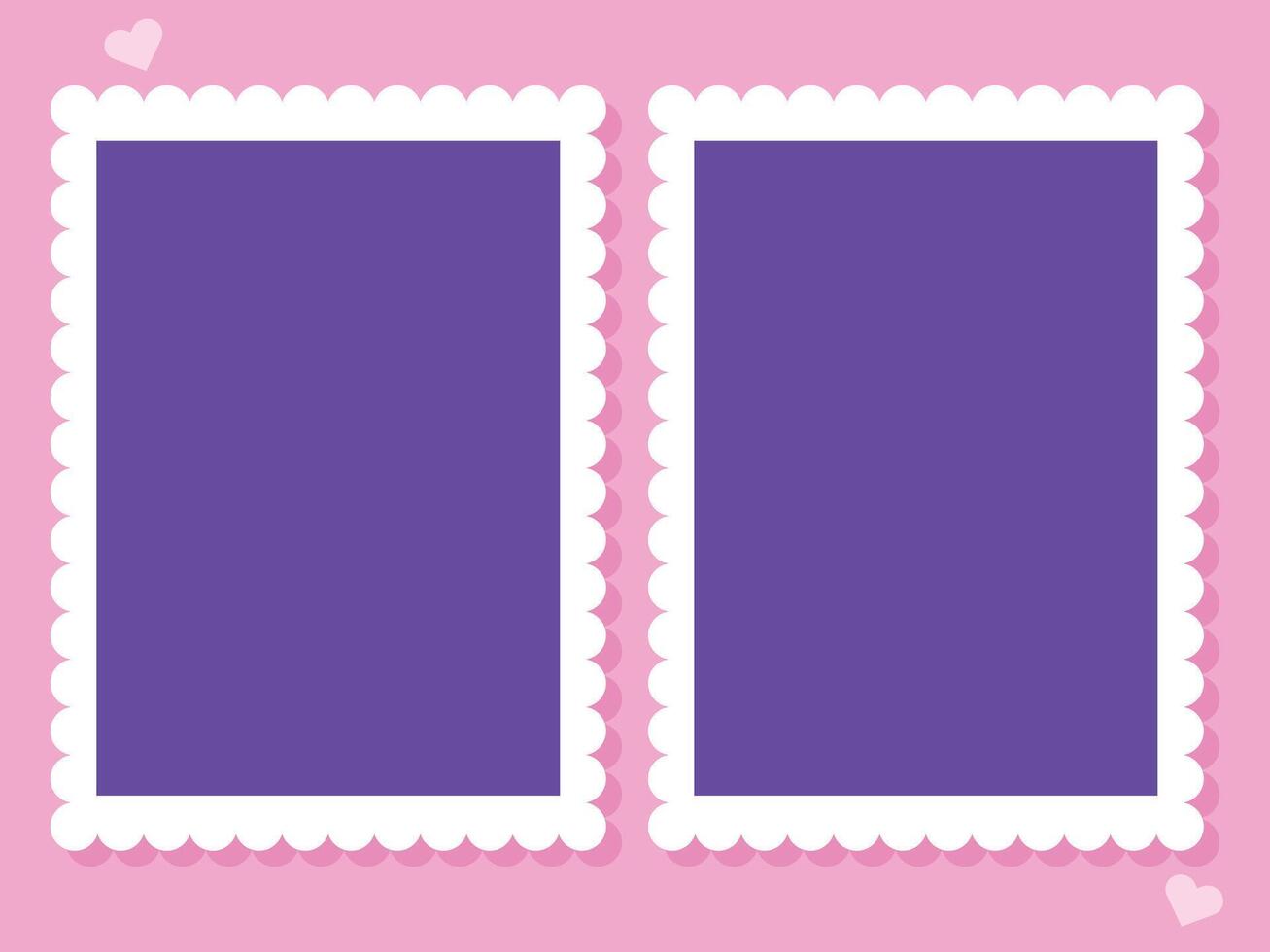 Clean minimal abstract photo frame vector template