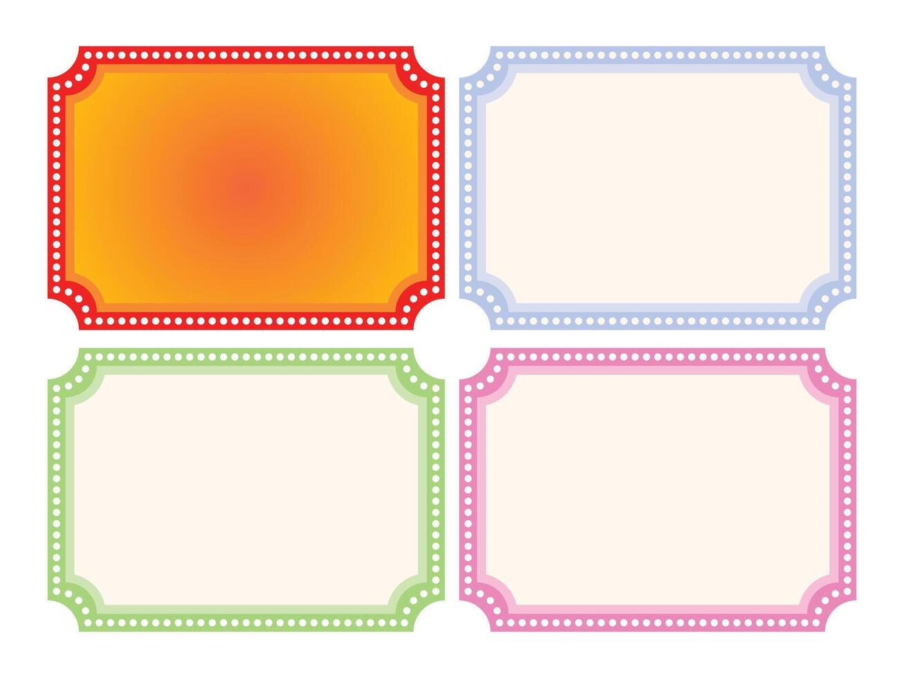 Set of three retro frames with space for your text. Vector illustration.