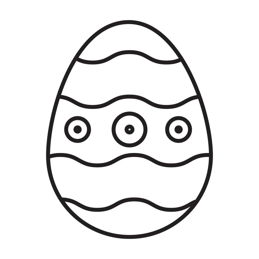 Easter Eggs in black and white outline, ester eggs icon, Easter day element. Vector illustration of egg.