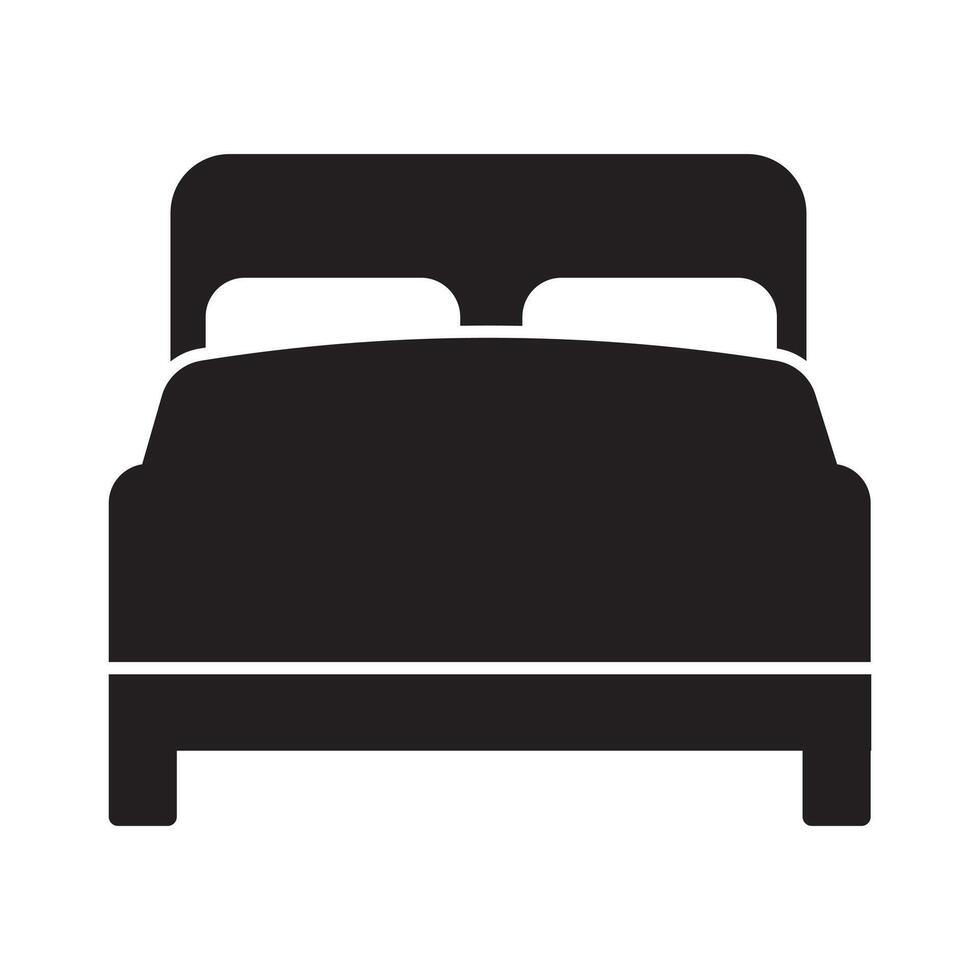 doble cama vector icono, cama mueble símbolo doble cama icono