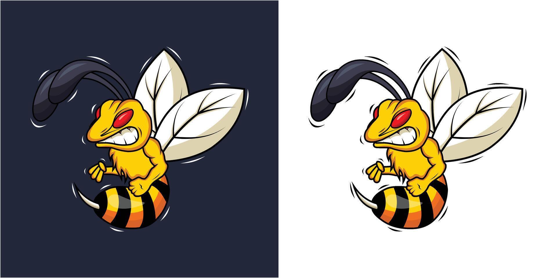 enojado abeja vector ilustracion diseño