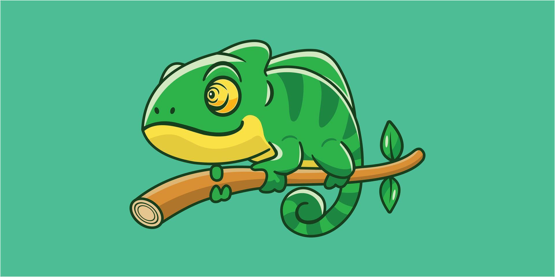 CHAMELEON VECTOR ILLUSTRTION GRAPHIC DESIGN