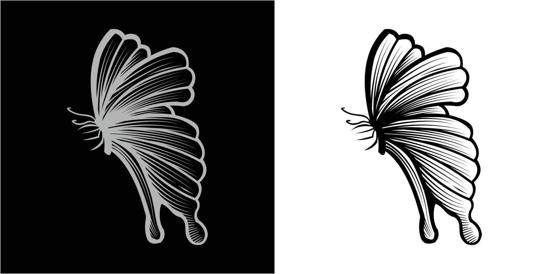 BUTTERFLY VECTOR LINE ART DESIGN