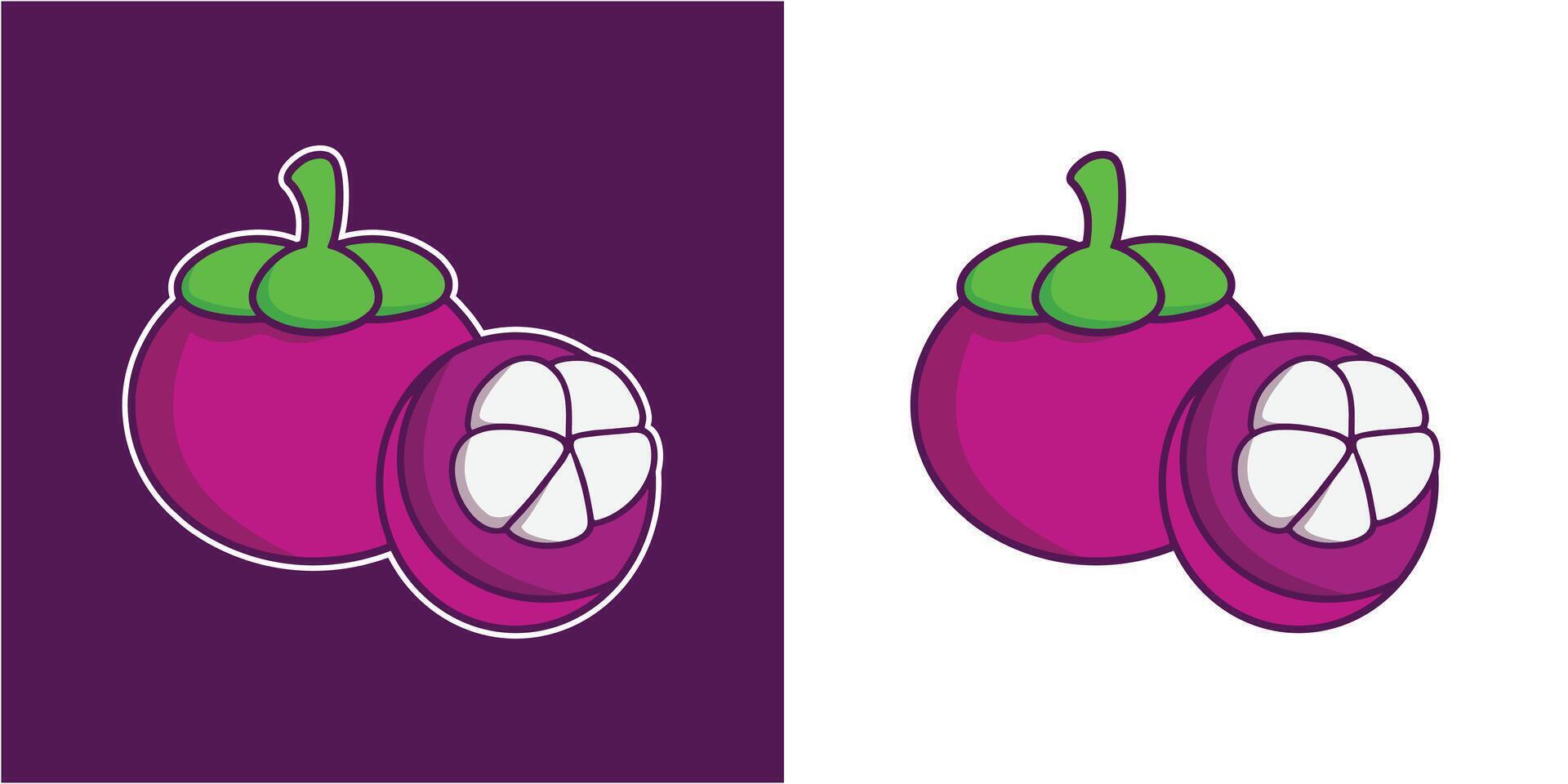 Mangosteen Fruit Vector Illustraton Design