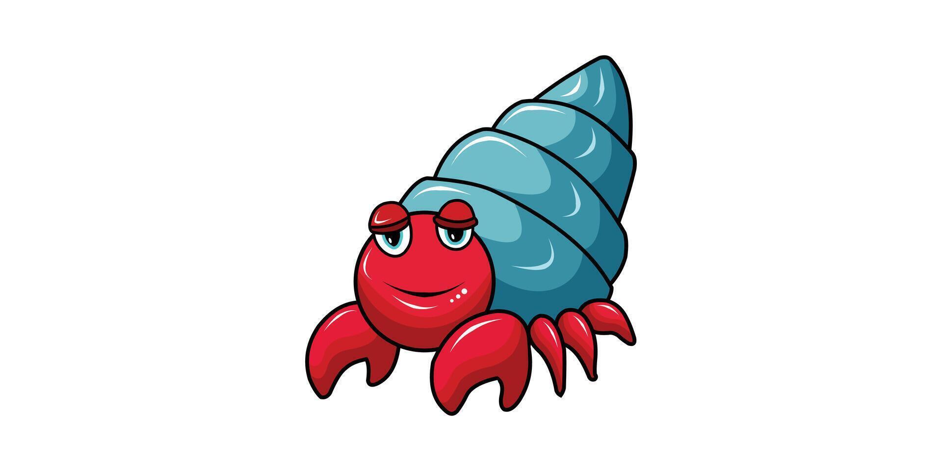 MODERN HERMIT CRAB VECTOR LOGO ILLUSTRATION