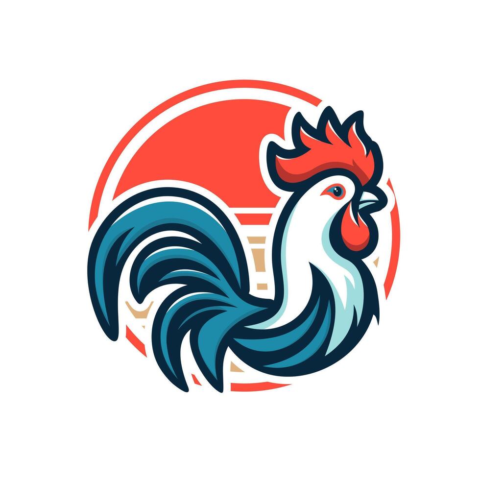 gallo logo vector icono sencillo dibujos animados ilustración