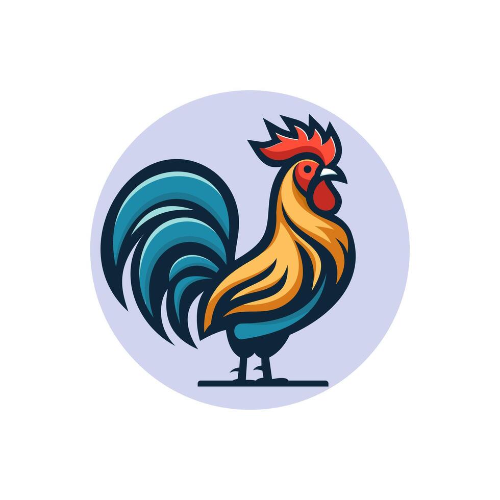 gallo logo vector icono sencillo dibujos animados ilustración