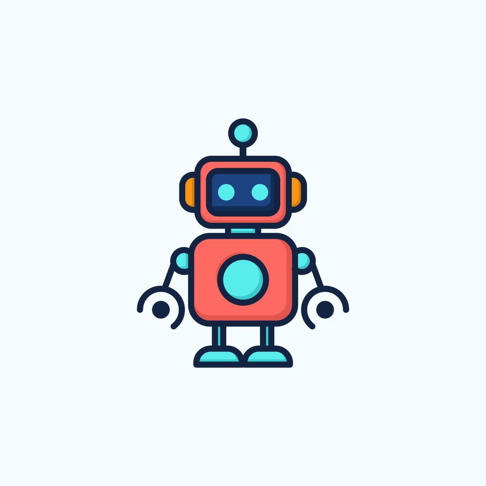 simple Robot icon vector concept design