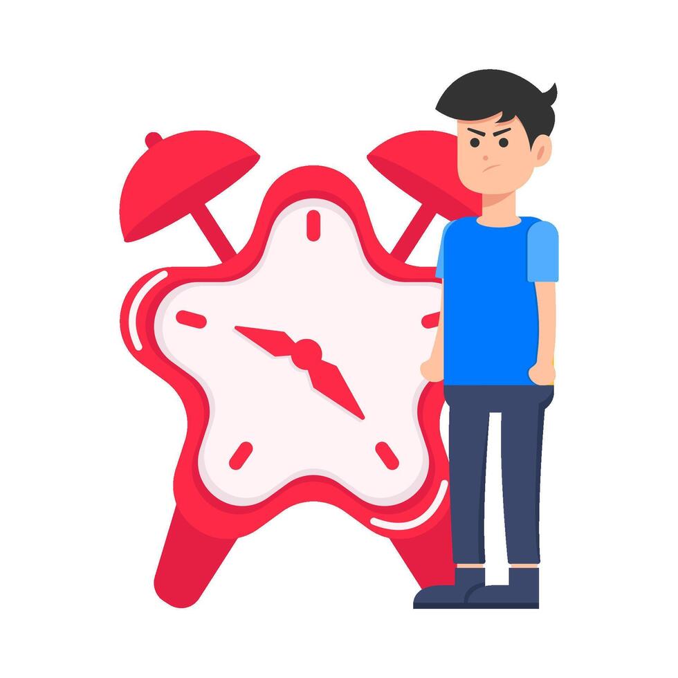 Illustration of people with clock vector