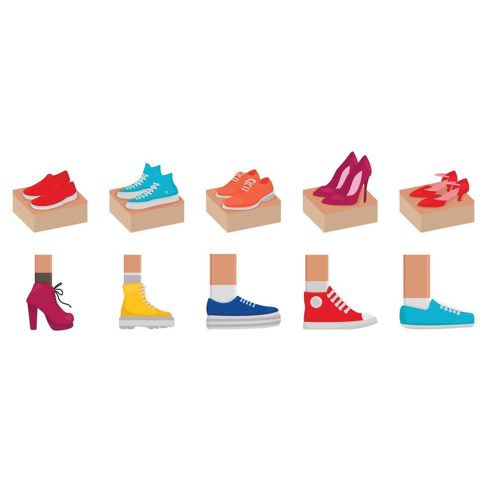 Illustration of shoes pack vector