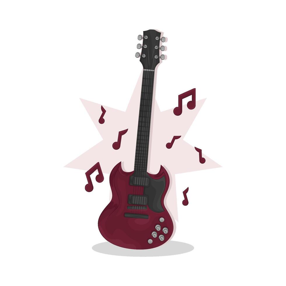 ilustración de eléctrico guitarra vector