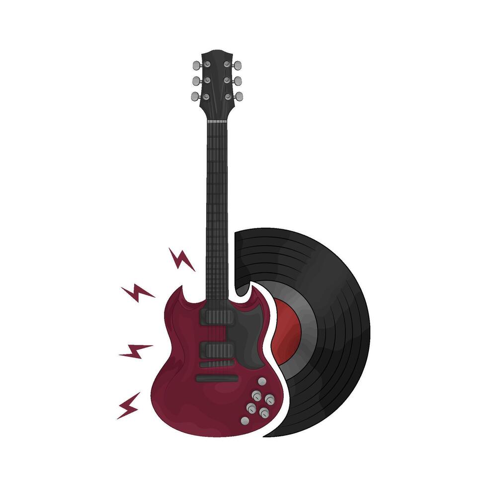ilustración de eléctrico guitarra vector