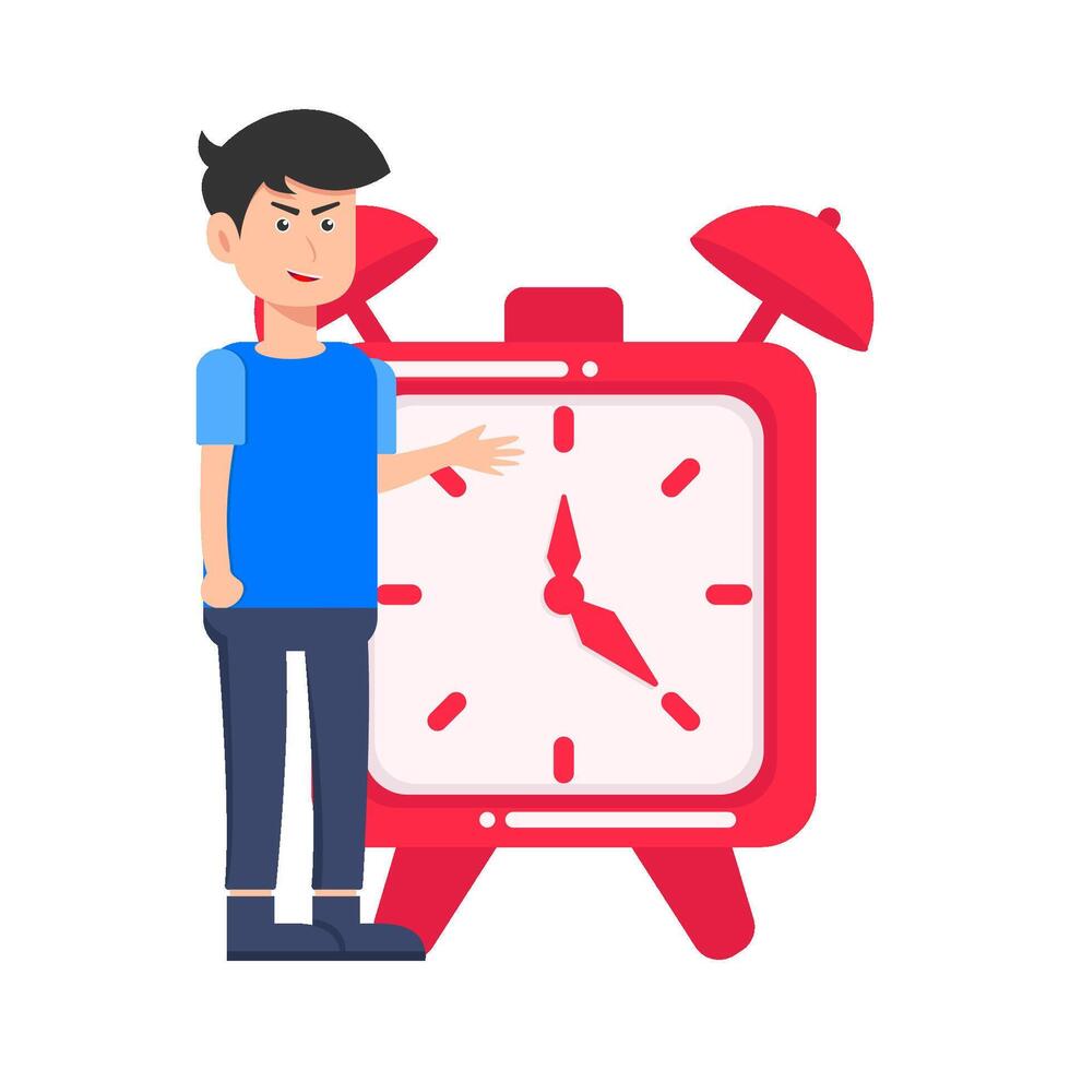 Illustration of people with clock vector