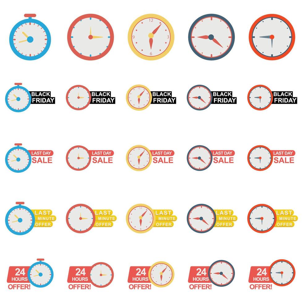 Illustration of clock pack vector