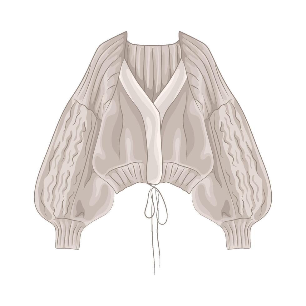 Illustration of  knitted cardigan vector