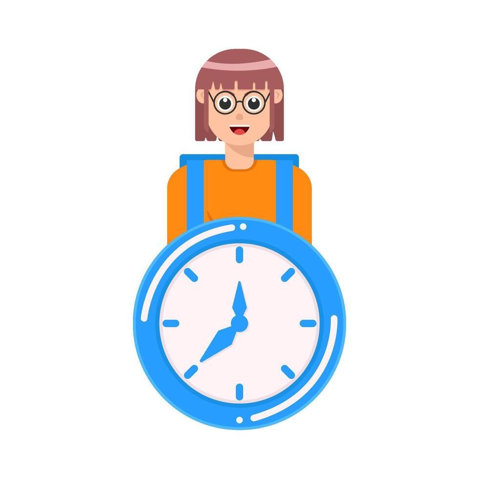 ilustración de personas con reloj vector