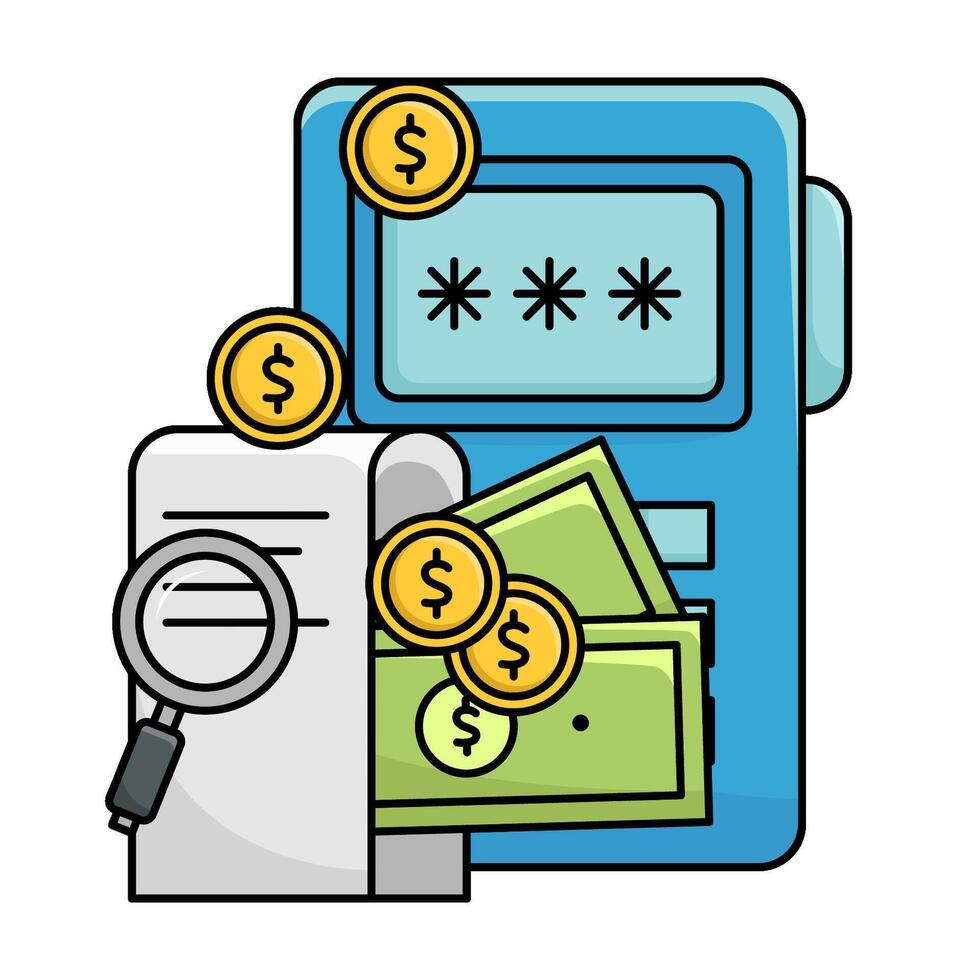 Illustration of credit card machine vector