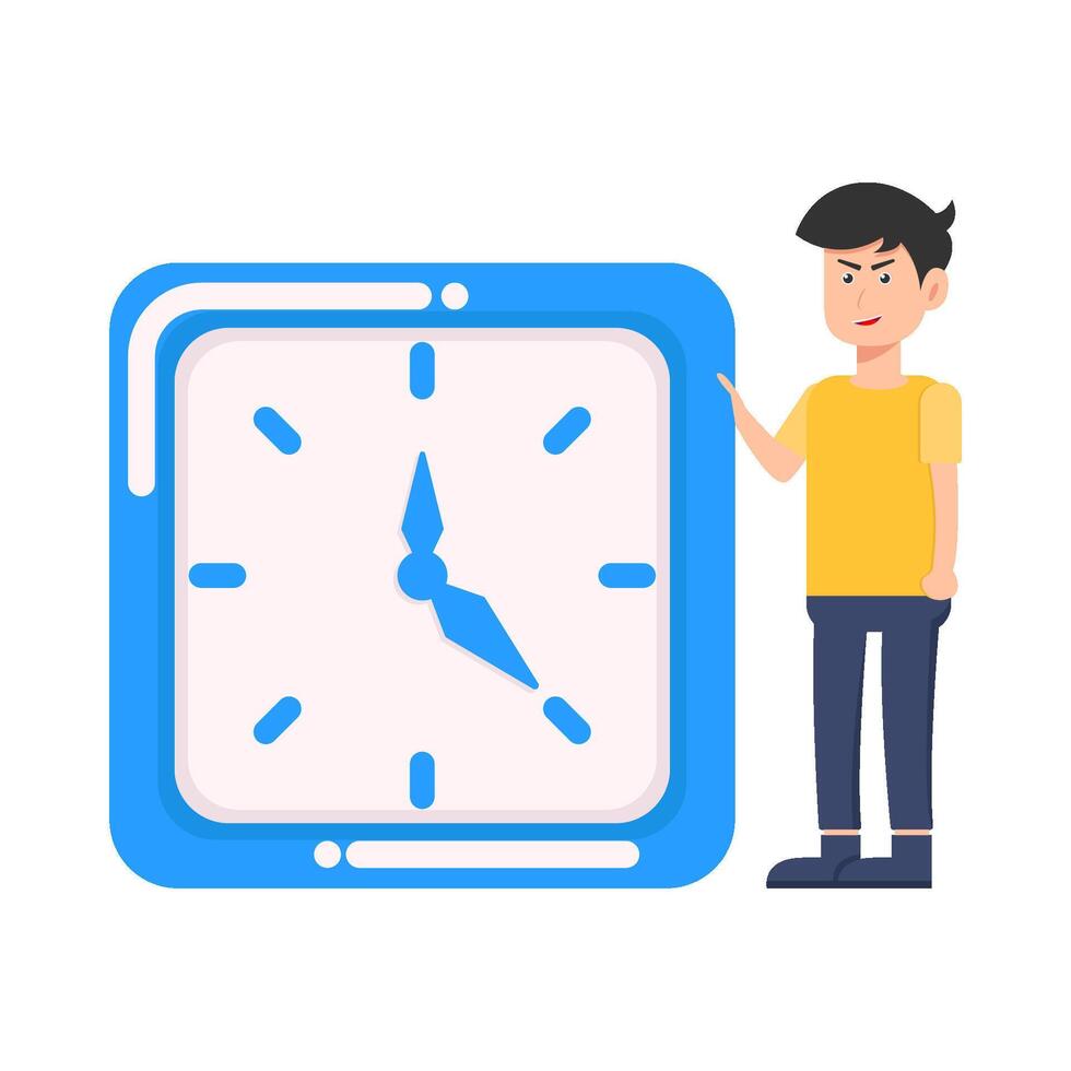 Illustration of people with clock vector