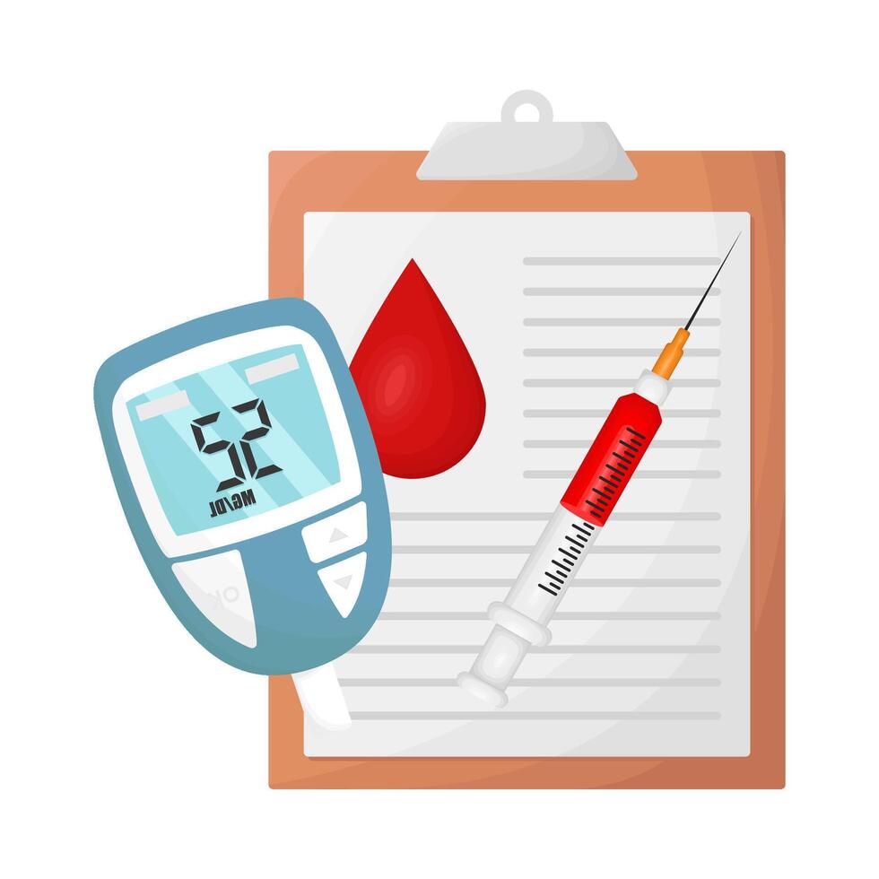 Illustration of diabetes test vector