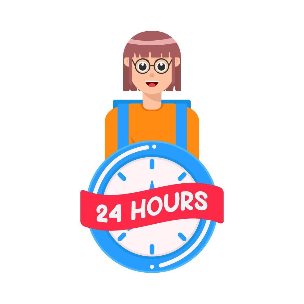 ilustración de personas con reloj vector