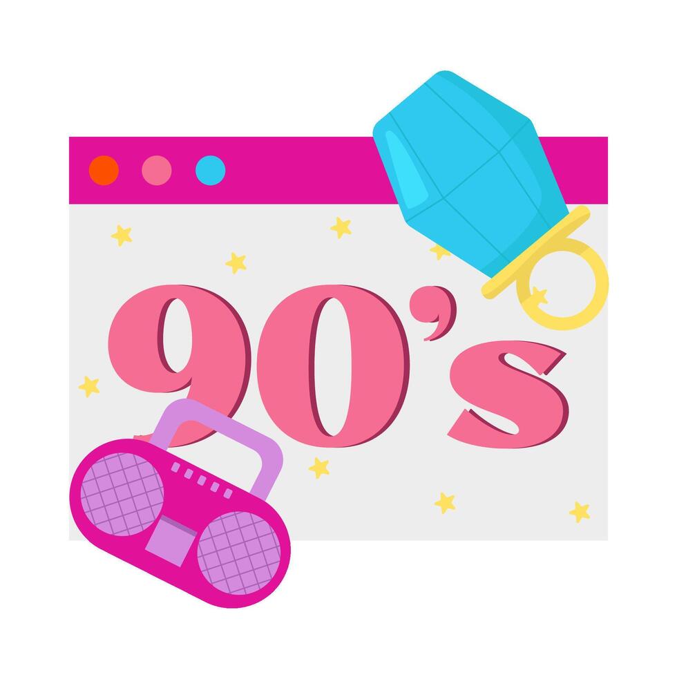 Illustration of 90's vibes vector