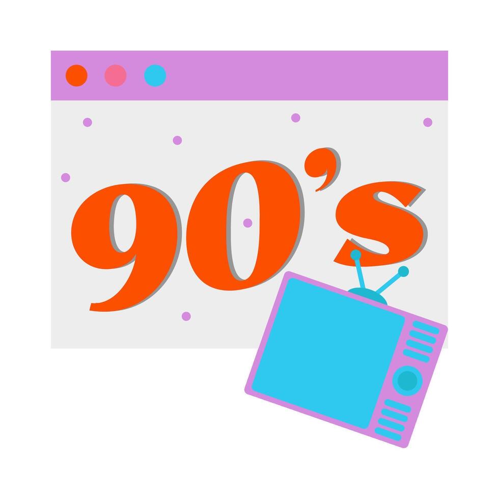 Illustration of 90's vibes vector